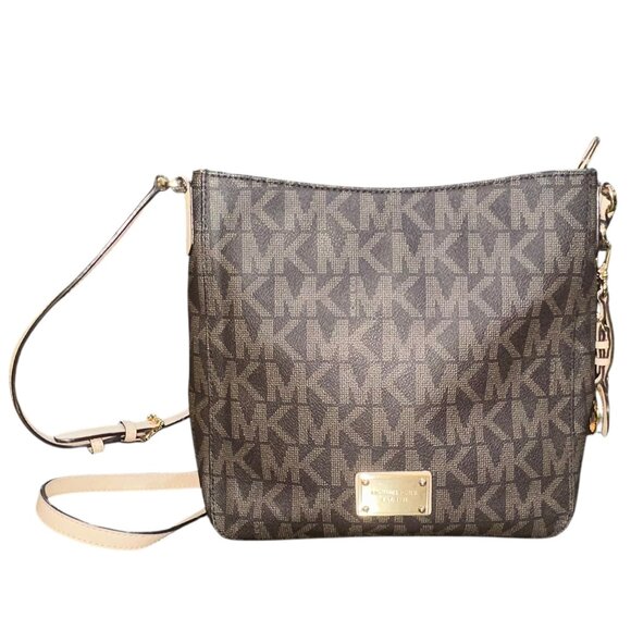 Michael Kors Jet Set Travel Large Messenger Brown‎ One Size Crossbody Zipper - Picture 1 of 6